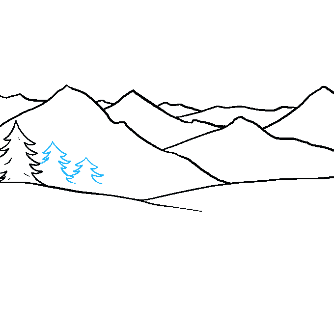 Cách vẽ núi: Bước 7