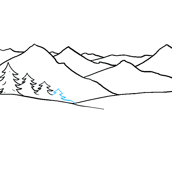 Cách vẽ núi: Bước 8