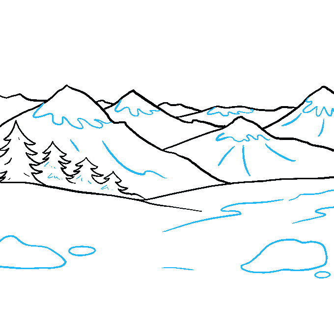 Cách vẽ núi: Bước 9