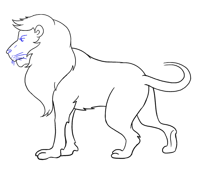 Cách vẽ Lion: Bước 18